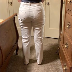 White high rise straight leg jeans
